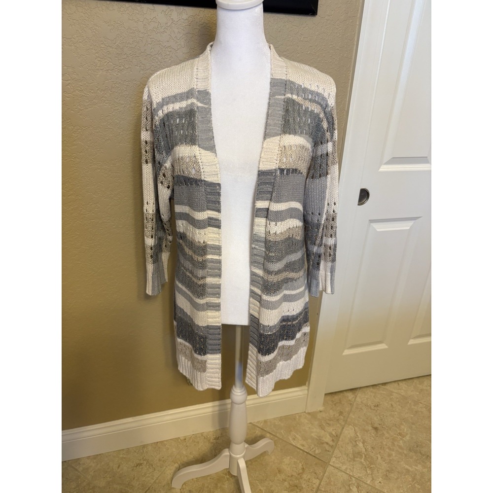 Vintage Norm Thompson Open Front Knit‎ Cardigan, Size Small, 90s